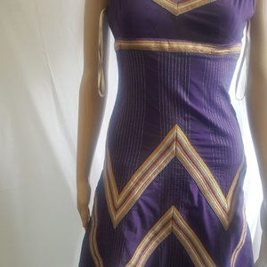 KAREN MILLEN  ENGLAND,  PURPLE TRIBAL DRESS SIZE 4